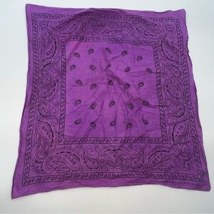 Vintage Paris Accessories Purple Paisley Scarf 22” X 21”